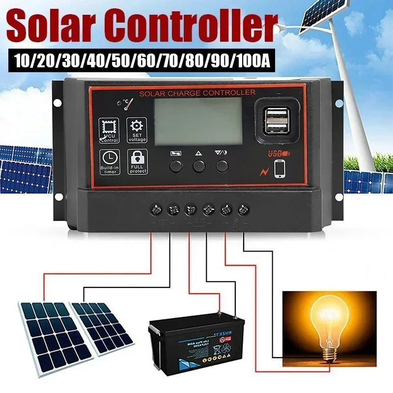 Pwm Charge Controller - 12V/LCD LCD Display Dual MOS PWM