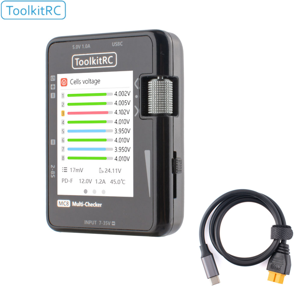 Pwm Charge Controller - ToolkitRC MC8 Mini Size Cell Checker