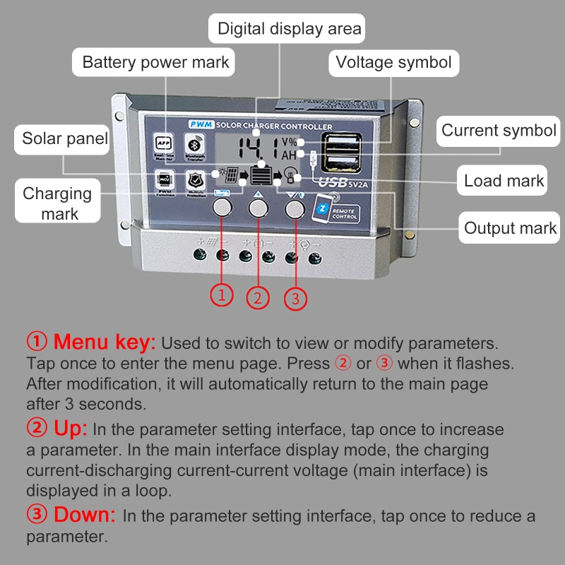 12V/24V 10A/20A/30A/40A/50A Pe - Pwm Charge Controller ulasan dan harga