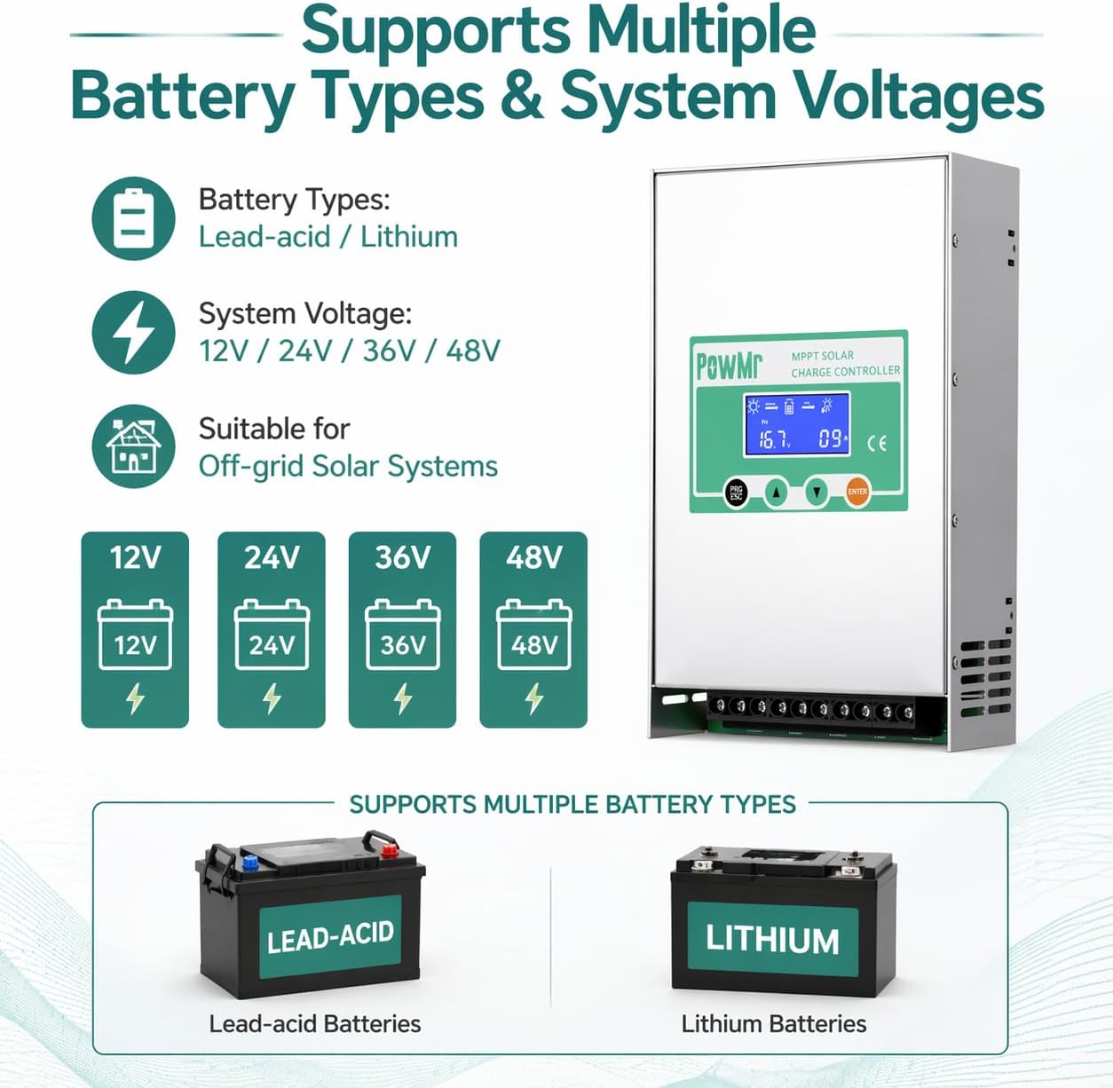 PowMr PowMr 60A 80A 100A Pengo - Pwm Charge Controller ulasan dan harga