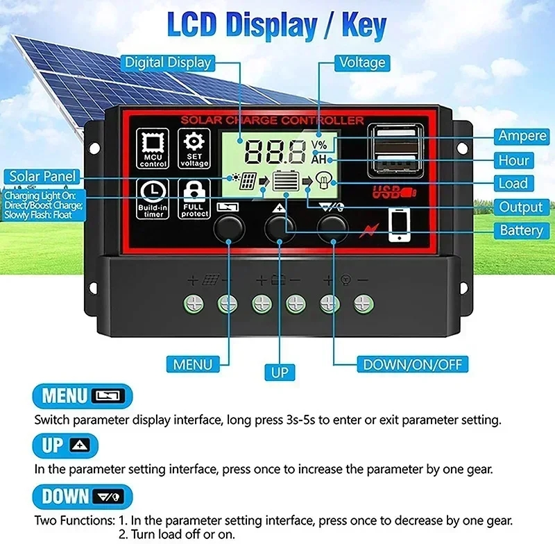 12V/LCD LCD Display Dual MOS P - Pwm Charge Controller ulasan dan harga