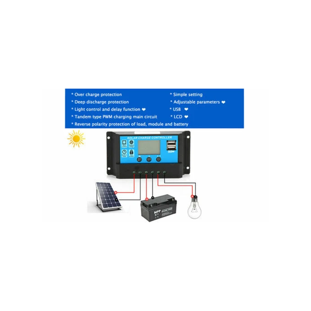 PWM 20A 12/24V Regulator Pengo - Pwm Charge Controller ulasan dan harga