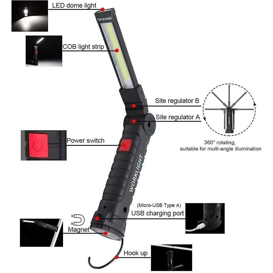 Senter LED COB Portabel Baru,  - Renewable Energy Battery ulasan dan harga