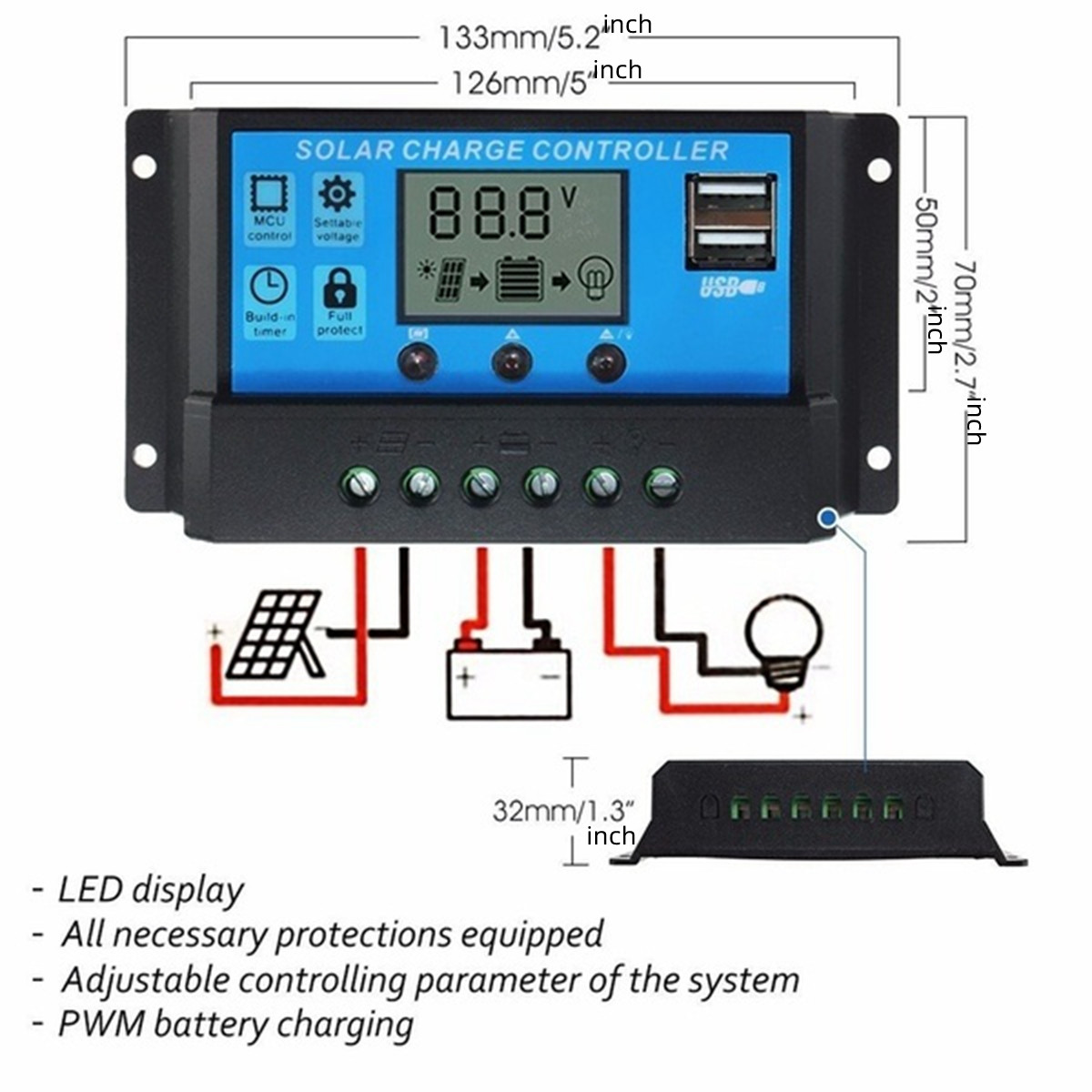 Pengontrol pengisi daya Panel  - Pwm Charge Controller ulasan dan harga
